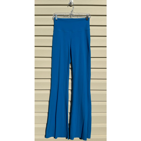 Lululemon Groove Flare Pants Size 6 Bright Blue Yoga High Rise Stretch Leggings - Picture 2 of 10